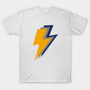 Mustard Yellow, Grey and Navy Blue Lightning Bolts T-Shirt